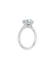 Maya Round Solitaire Pave Ring (6 Prong) Side - Eclat by Oui