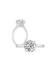 Maya Round Solitaire Plain Ring (4 Prong) Both - Eclat by Oui