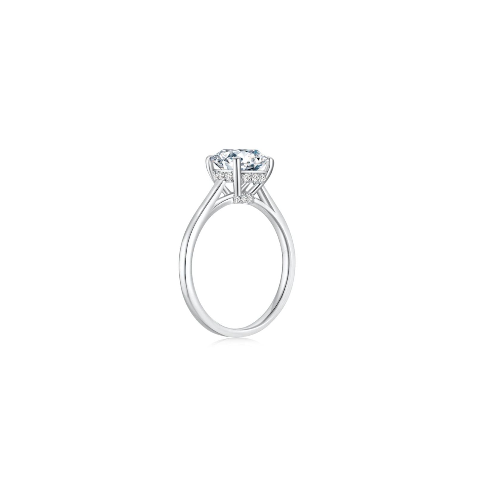 Maya Round Solitaire Plain Ring (4 Prong) Side - Eclat by Oui