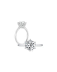 Maya Round Solitaire Plain Ring (6 Prong) Both - Eclat by Oui