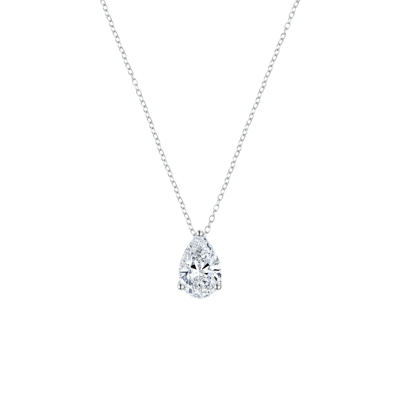 Pear Solitaire Necklace (Front) - Eclat by Oui