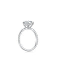 Promise Round Solitaire Pave Ring (4 Prong) Side - Eclat by Oui