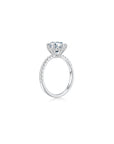 Promise Round Solitaire Pave Ring (6 Prong) Side - Eclat by Oui