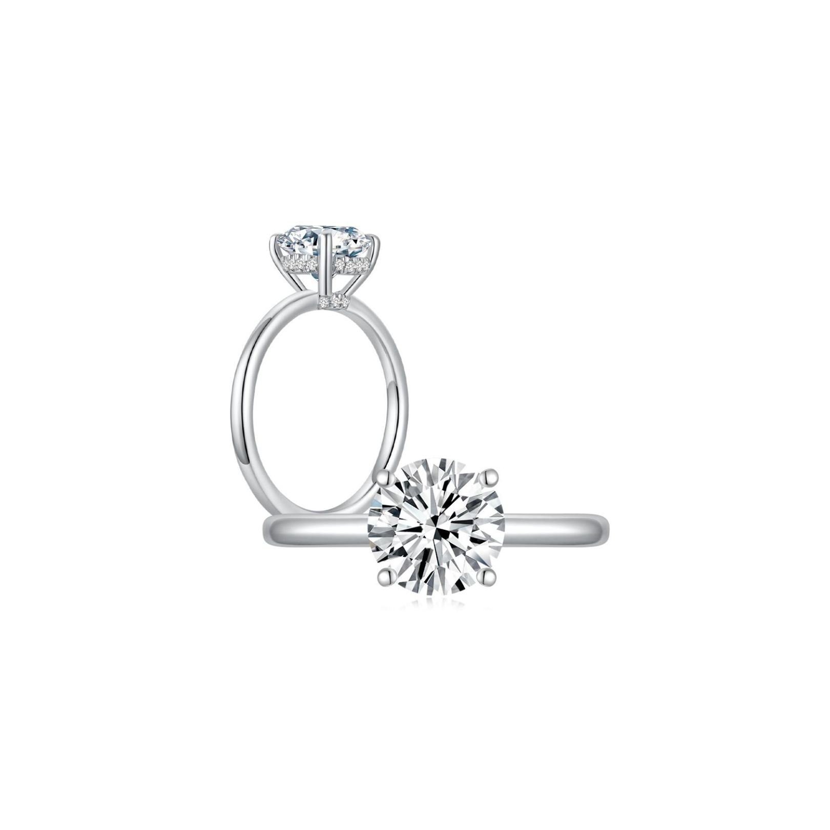 Promise Round Solitaire Plain Ring 4 Prong (Both) - Eclat by Oui