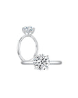 Promise Round Solitaire Plain Ring 4 Prong (Both) - Eclat by Oui