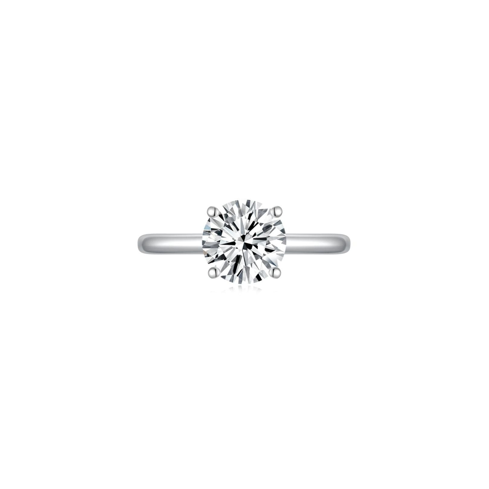 Promise Round Solitaire Plain Ring 4 Prong (Front) - Eclat by Oui