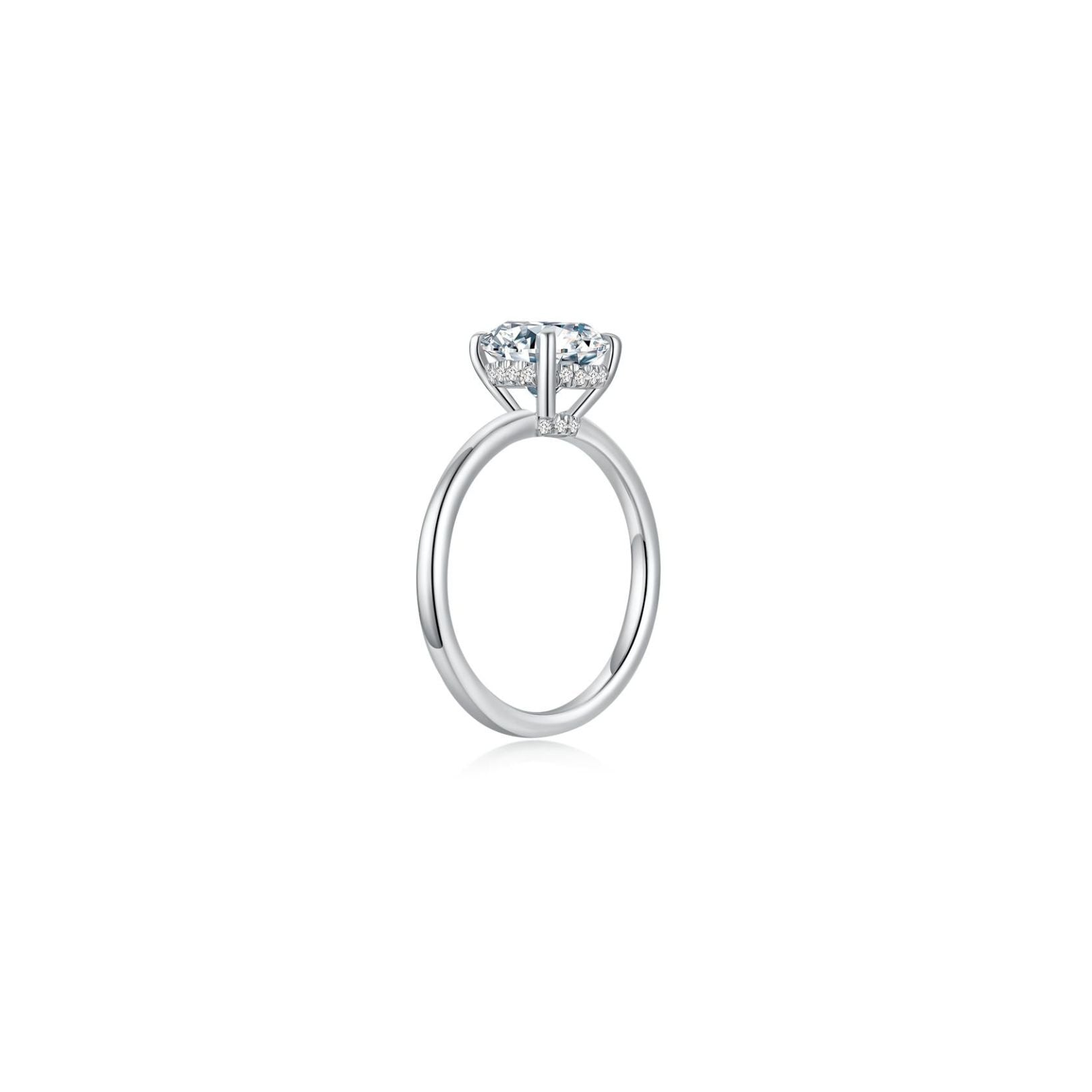 Promise Round Solitaire Plain Ring 4 Prong (Side) - Eclat by Oui