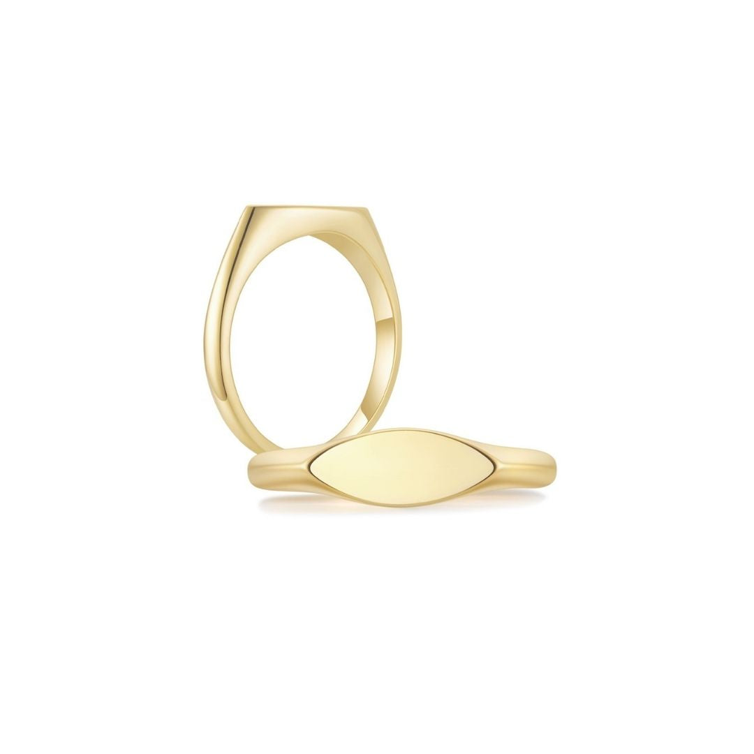 Signet Marquise Ring YG (Both) - Eclat by Oui