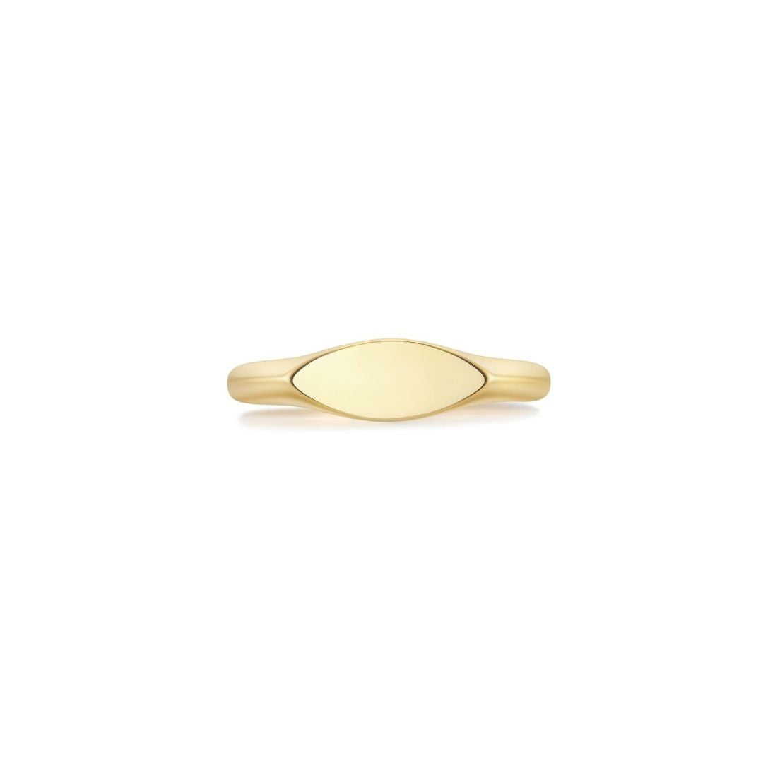 Signet Marquise Ring YG (Front) - Eclat by Oui