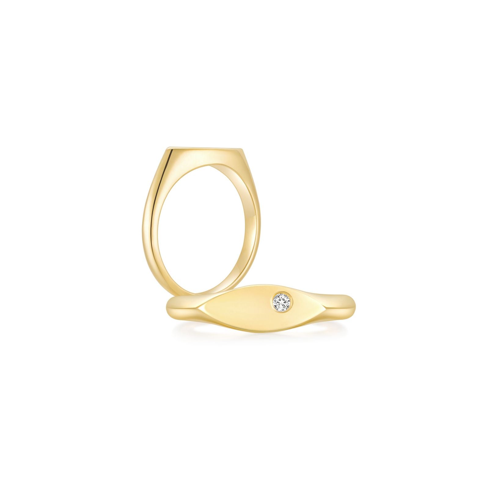 Signet Marquise Ring YG (Single Stone) (Both) - Eclat by Oui