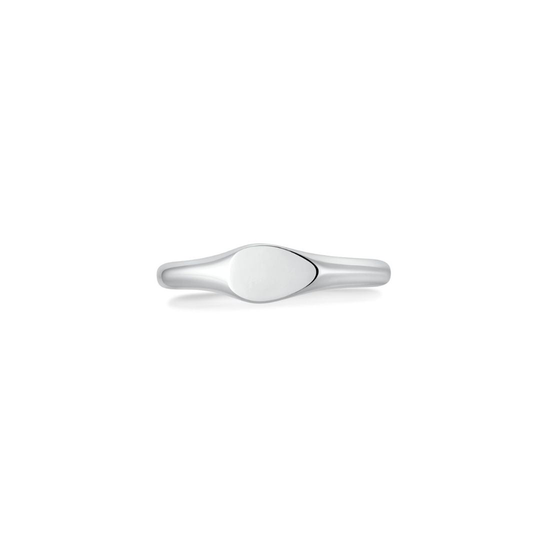 Signet Pear Ring WG (Front) - Eclat by Oui