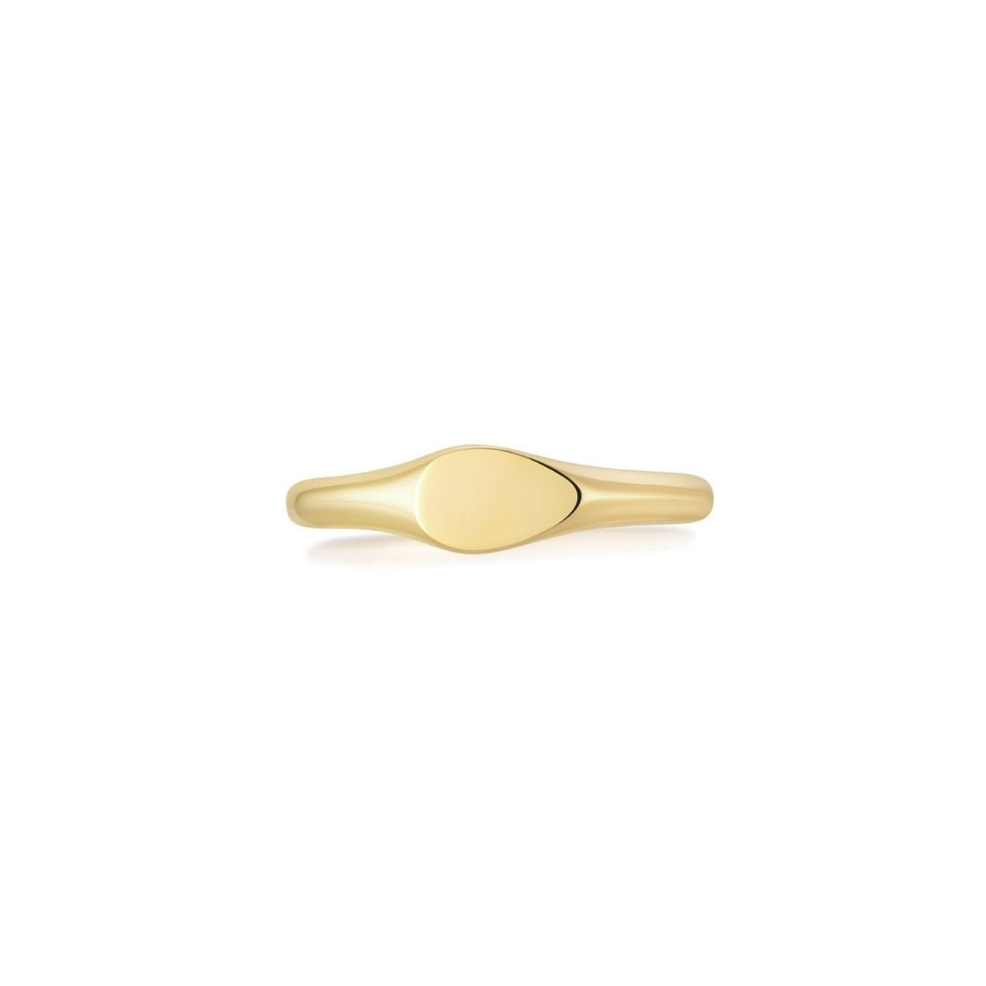 Signet Pear Ring YG (Front) - Eclat by Oui