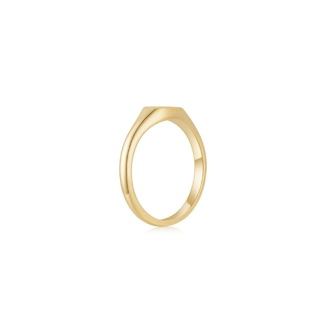 Signet Pear Ring YG (Side) - Eclat by Oui