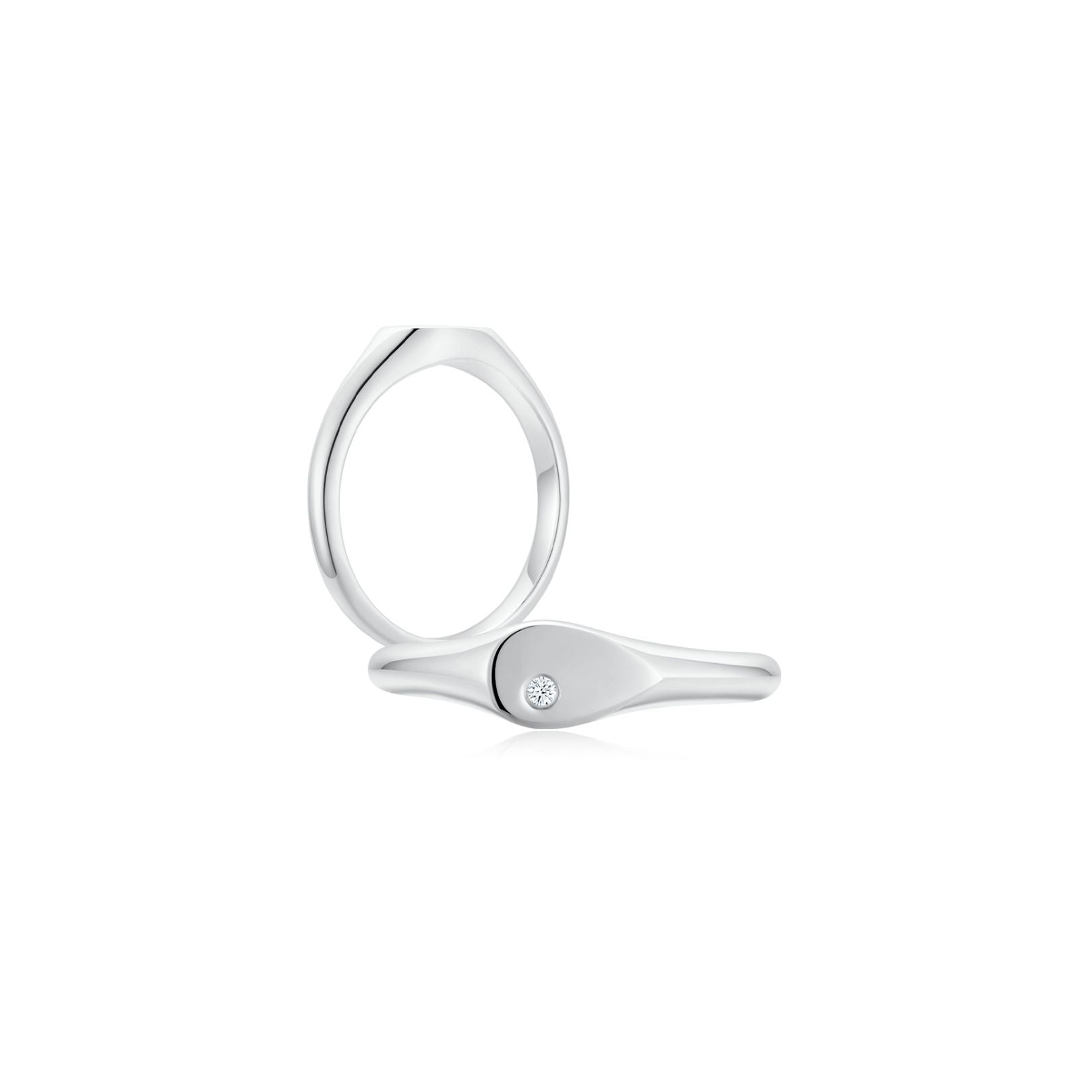 Signet Pear Ring WG (Single Stone) (Both) - Eclat by Oui