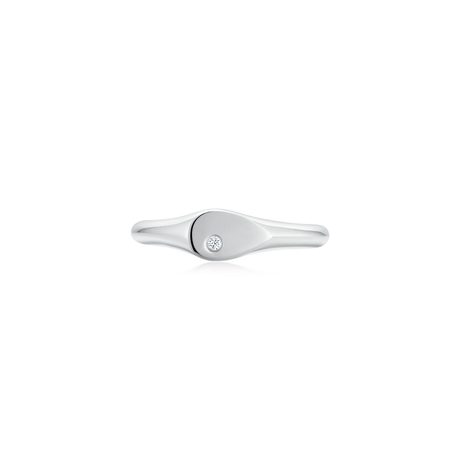 Signet Pear Ring WG (Single Stone) (Front) - Eclat by Oui