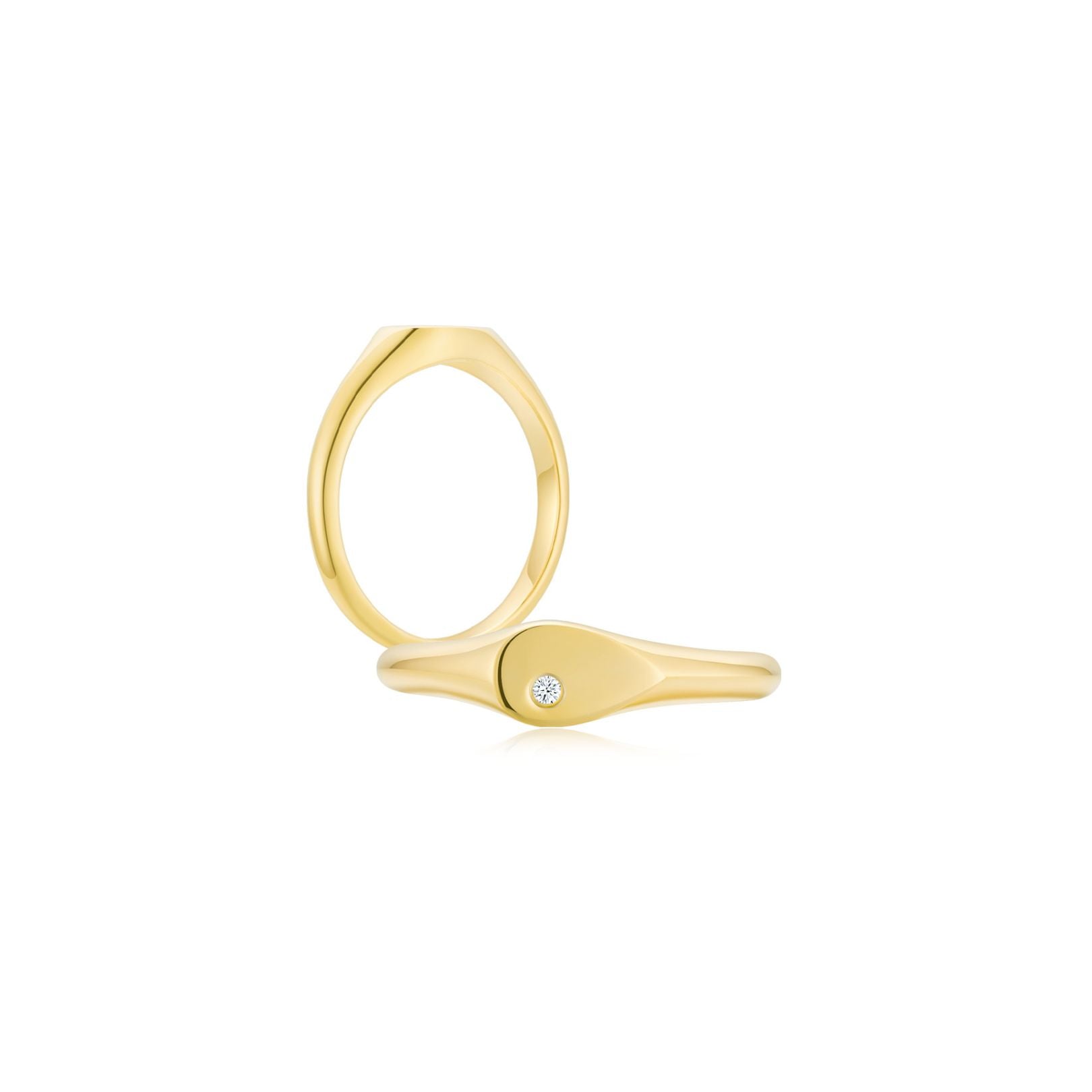 Signet Pear Ring YG (Single Stone) (Both) - Eclat by Oui