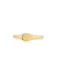 Signet Pear Ring YG (Single Stone) (Front) - Eclat by Oui