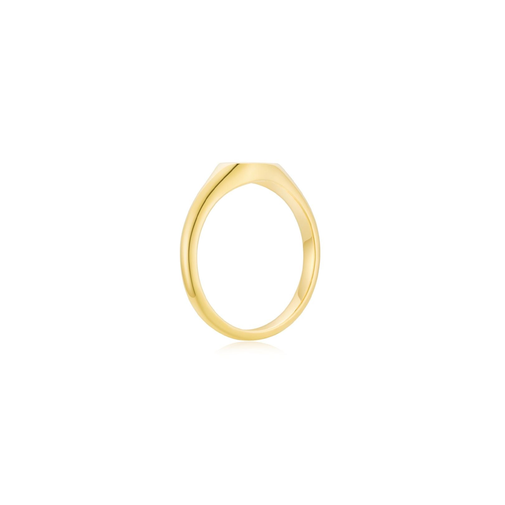 Signet Pear Ring YG (Single Stone) (Side) - Eclat by Oui