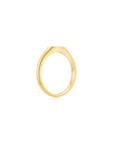 Signet Pear Ring YG (Single Stone) (Side) - Eclat by Oui