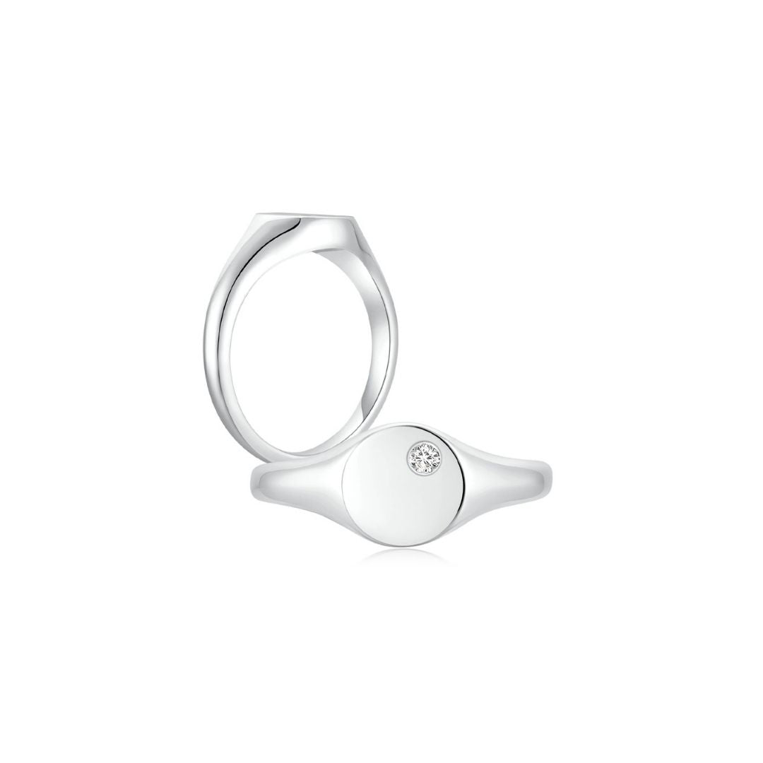 Signet Round Ring WG (Both) - Eclat by Oui