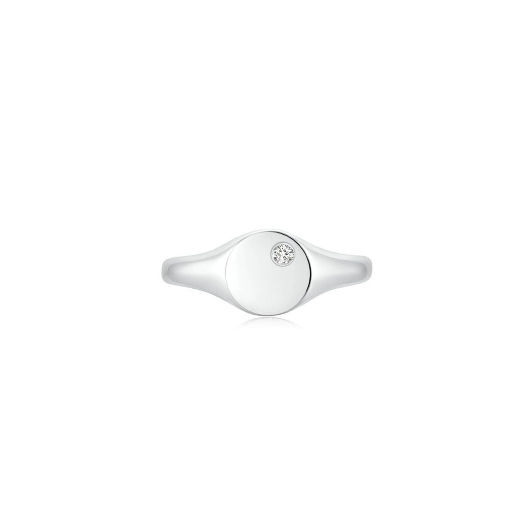 Signet Round Ring WG (Front) - Eclat by Oui