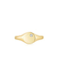 Signet Round Ring YG (Front) - Eclat by Oui