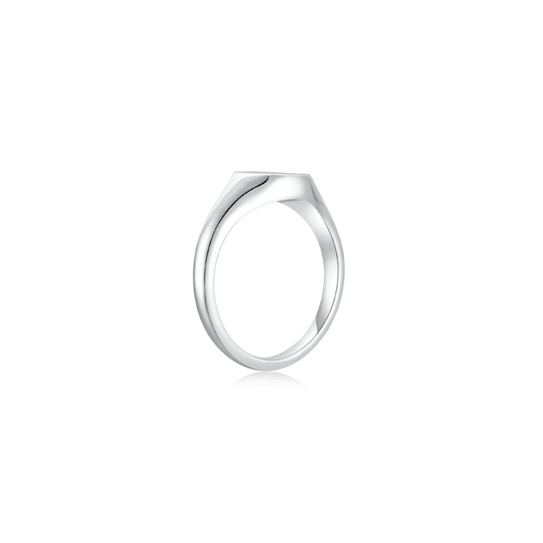 Signet Round Ring WG (Side) - Eclat by Oui