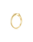 Signet Round Ring YG (Side) - Eclat by Oui