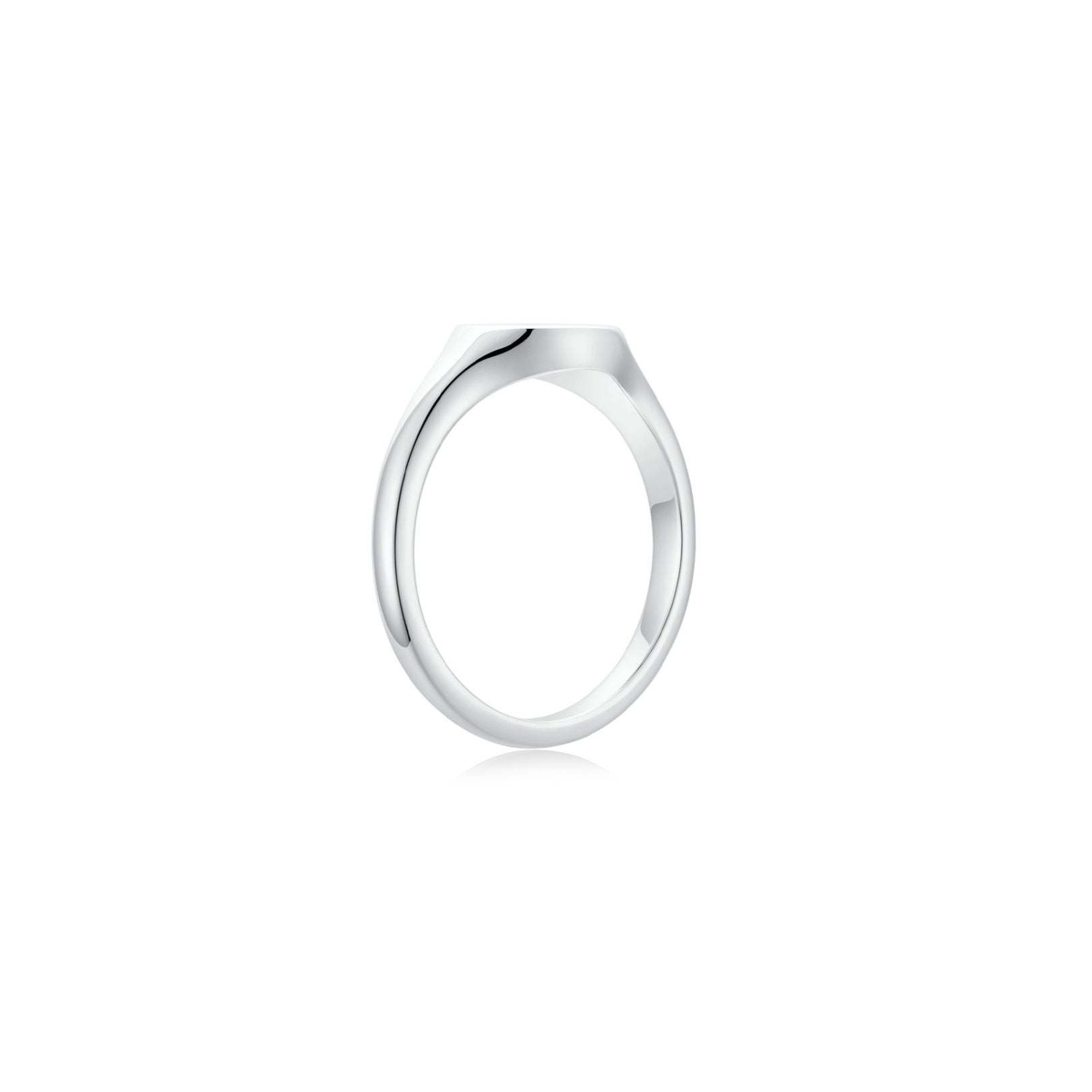 Signet Round Ring WG (Side) - Eclat by Oui