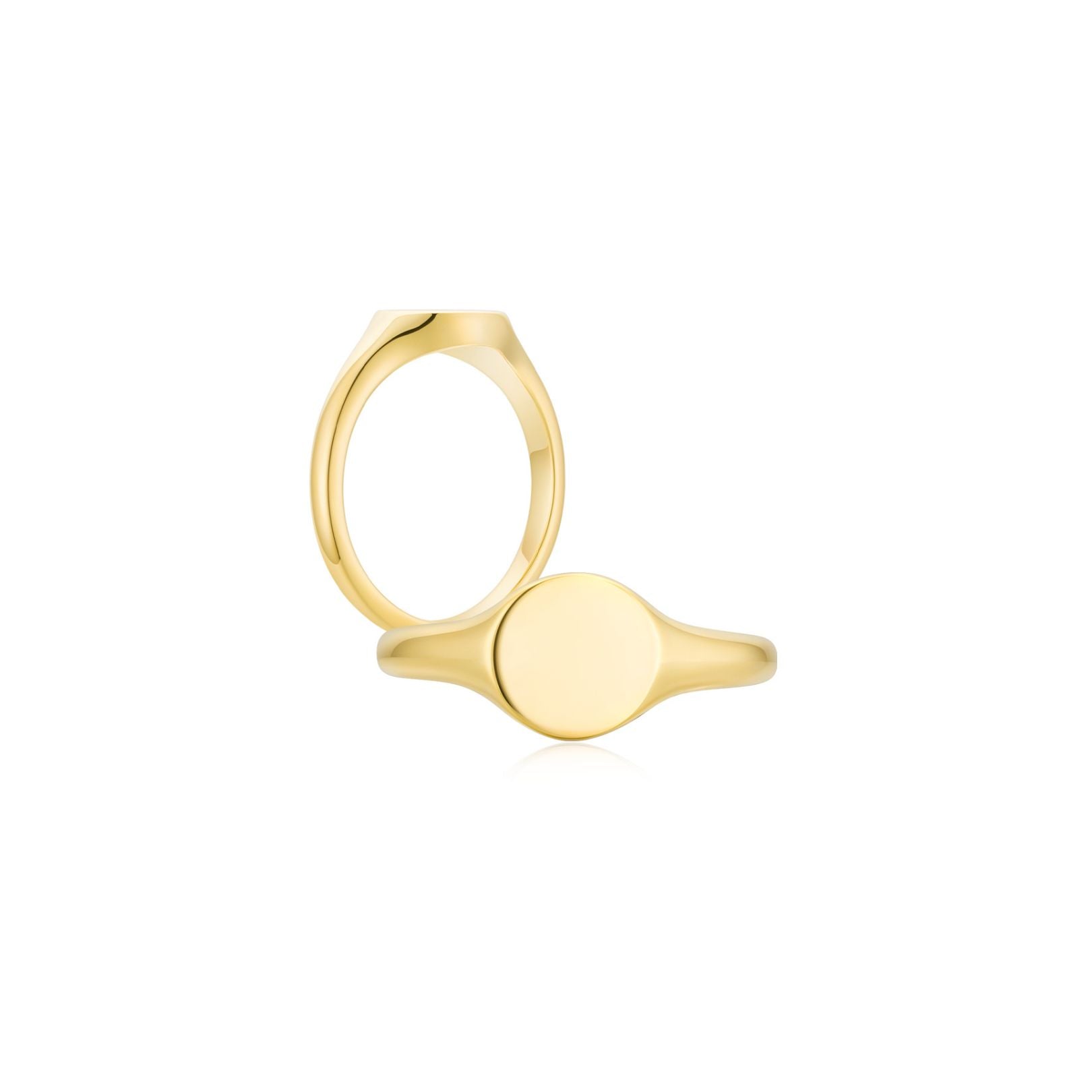 Signet Round Ring YG (Both) - Eclat by Oui