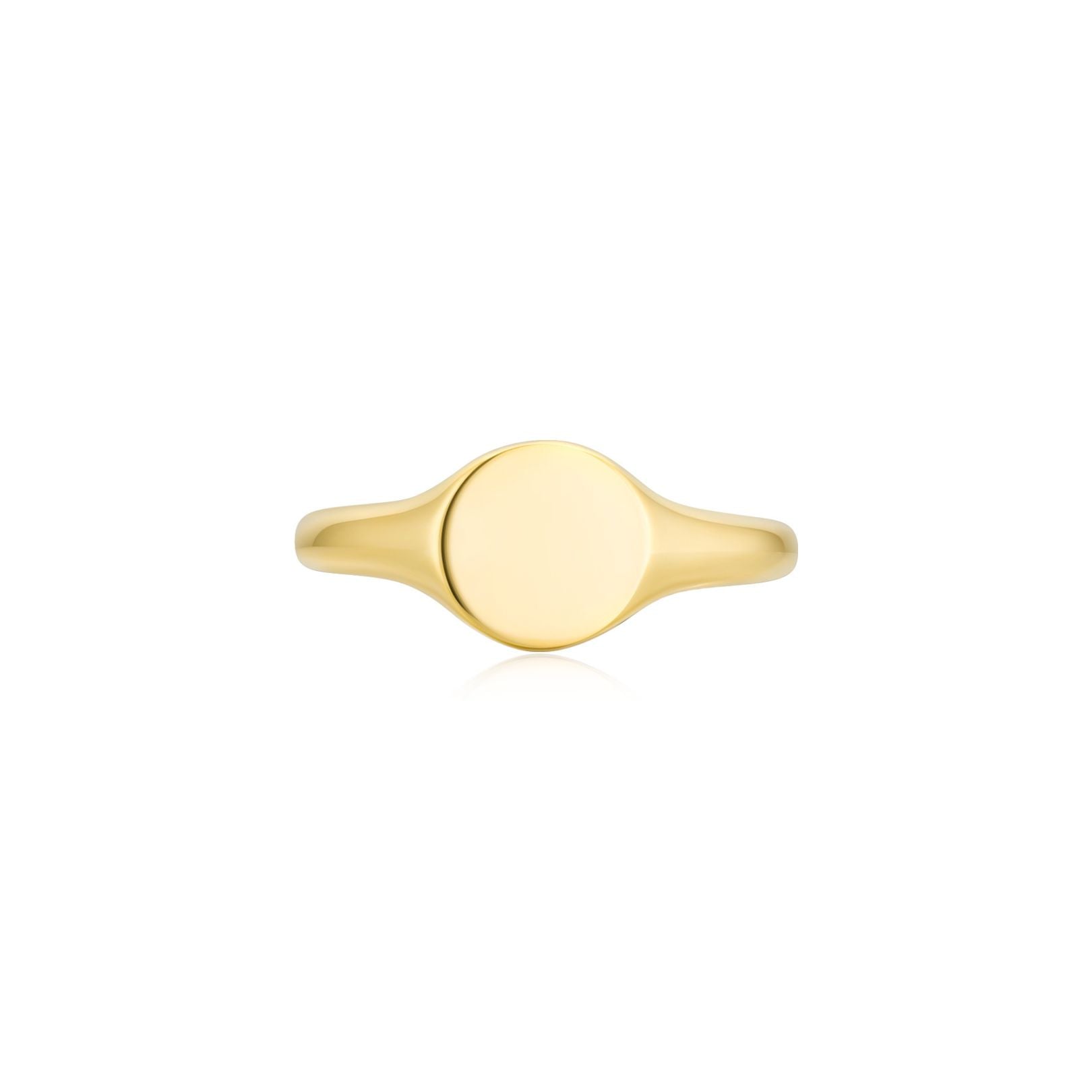 Signet Round Ring YG (Front) - Eclat by Oui