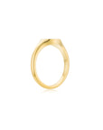 Signet Round Ring YG (Side) - Eclat by Oui