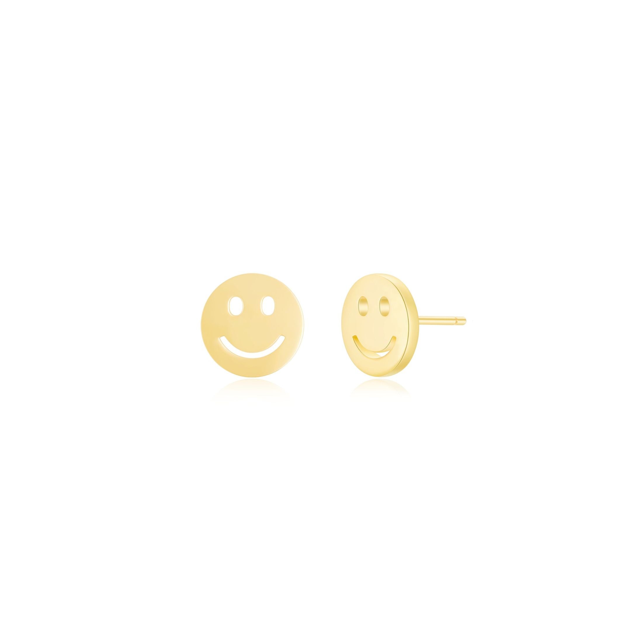 Smiley Face Ear Studs (YG) - Eclat by Oui