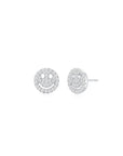 Smiley Face Pave Ear Studs