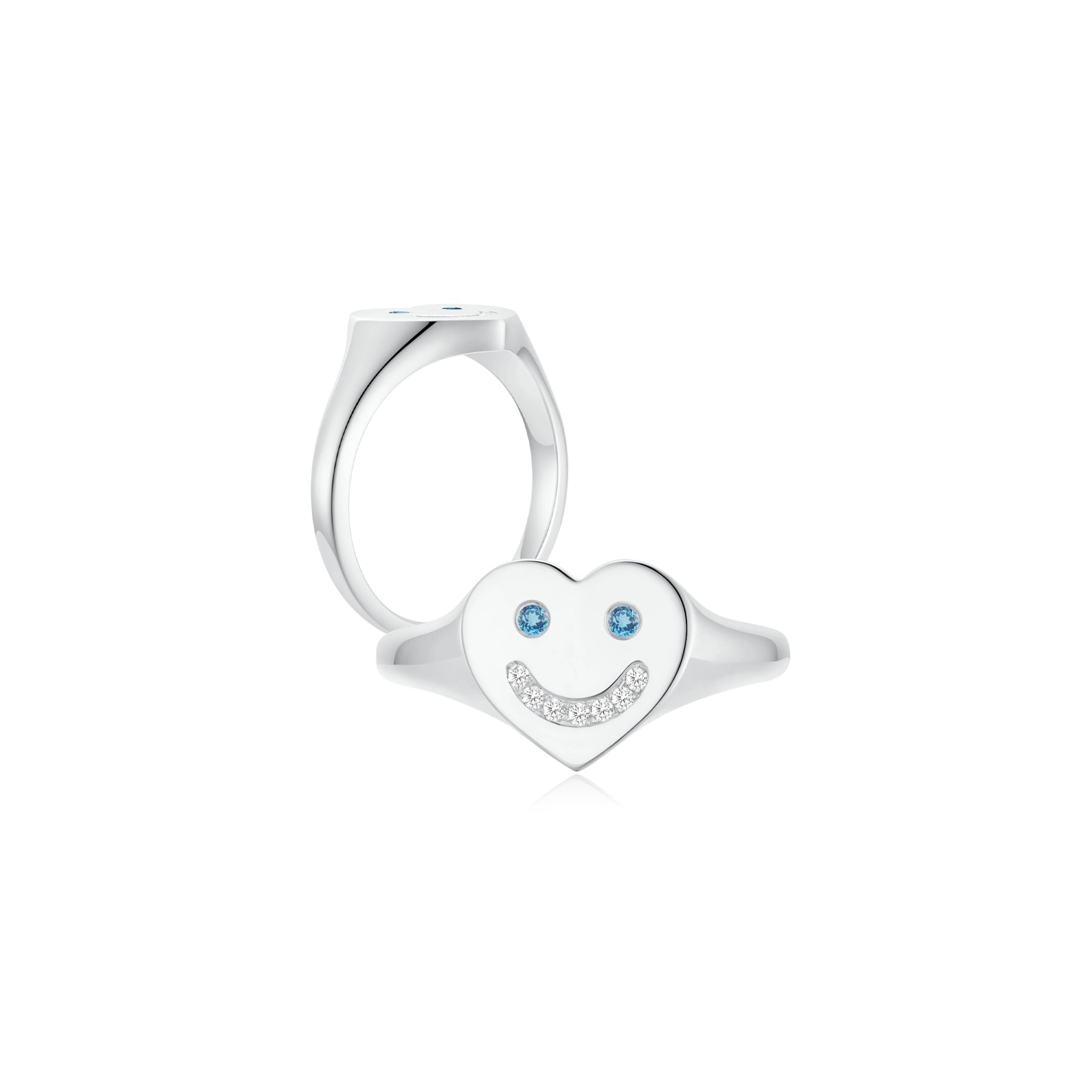 Smiley Face Signet Ring (WG) - Elcat by Oui