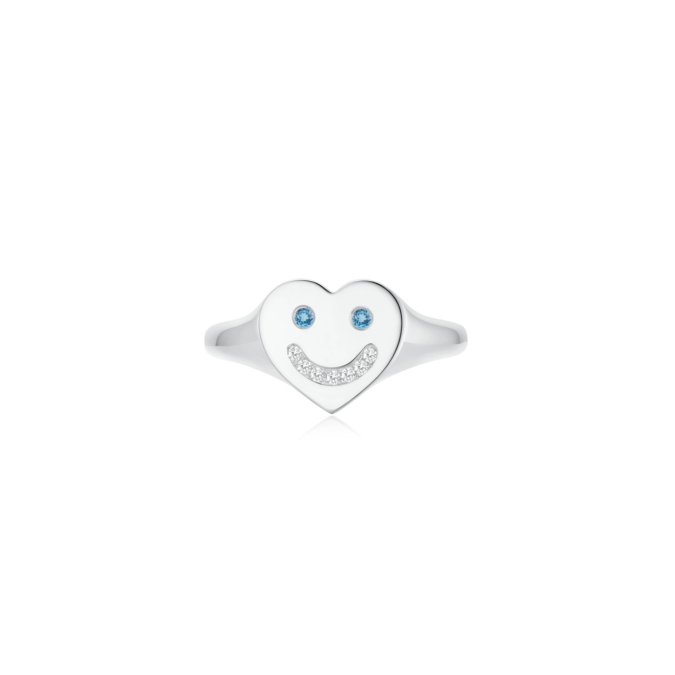 Smiley Face Signet Ring (WG) - Elcat by Oui