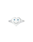 Smiley Face Signet Ring (WG) - Elcat by Oui