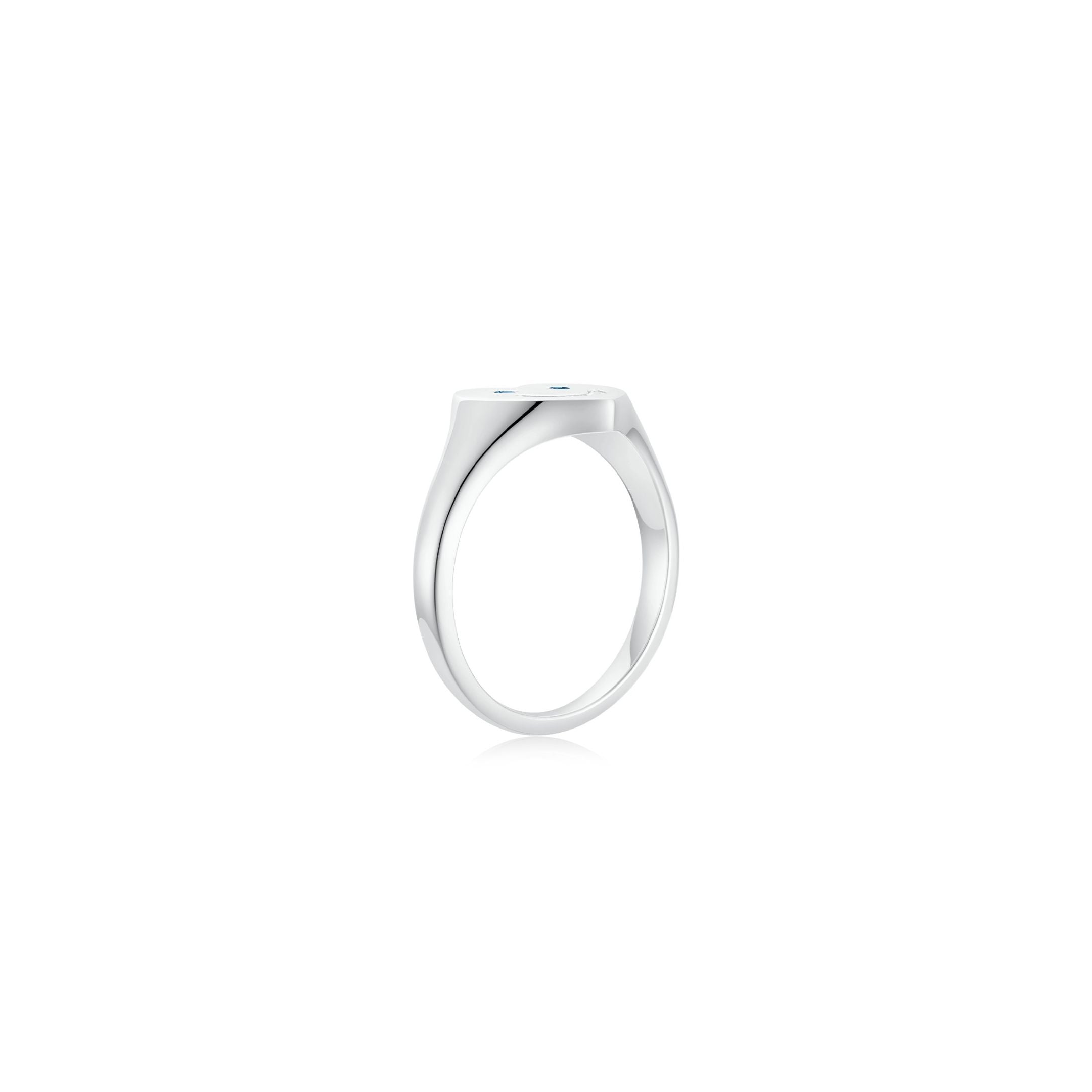 Smiley Face Signet Ring (WG) - Elcat by Oui