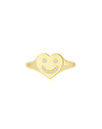 Smiley Face Signet Ring (YG) - Elcat by Oui