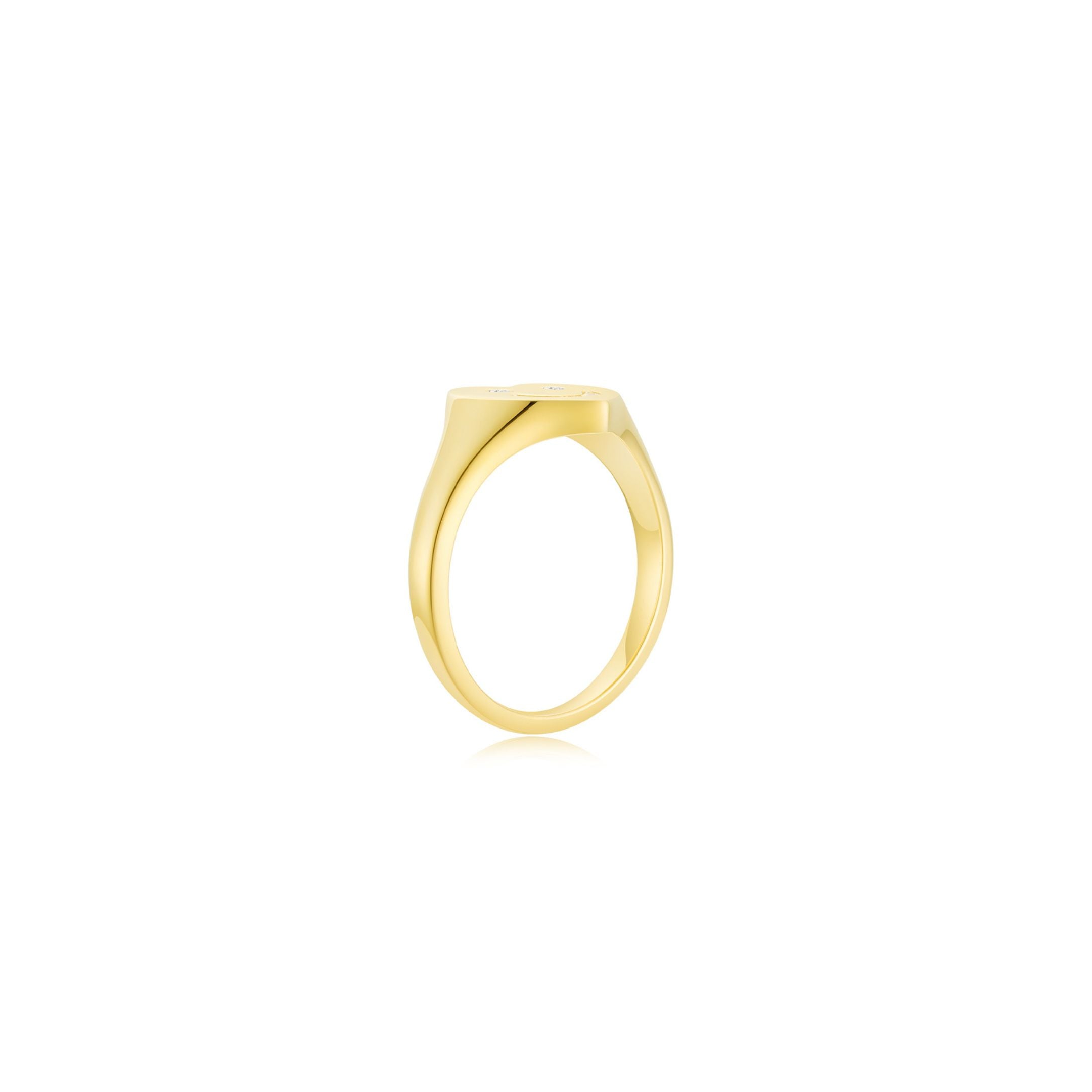 Smiley Face Signet Ring (YG) - Elcat by Oui