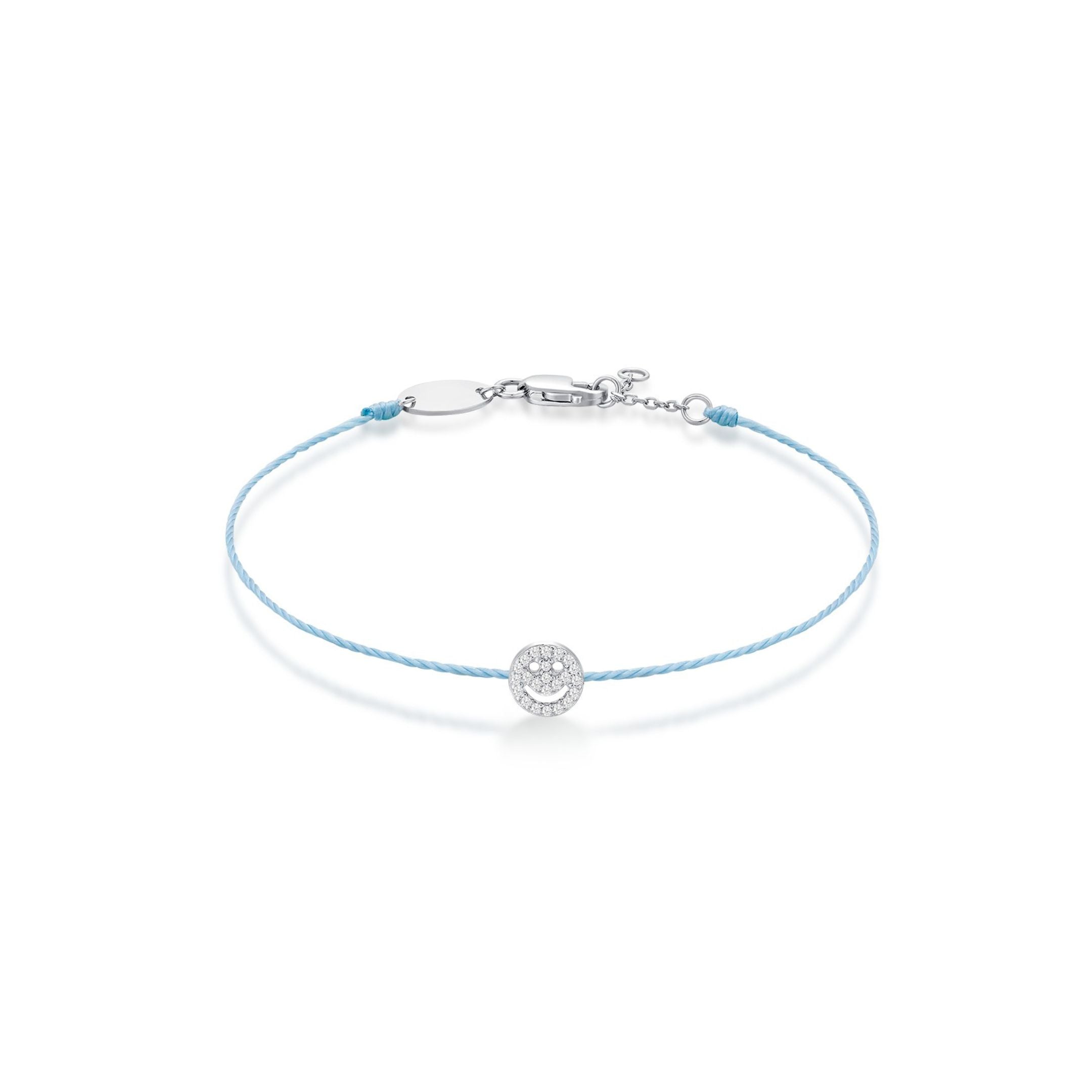 Smiley Face Thread Bracelet (Blue) - Eclat by Oui