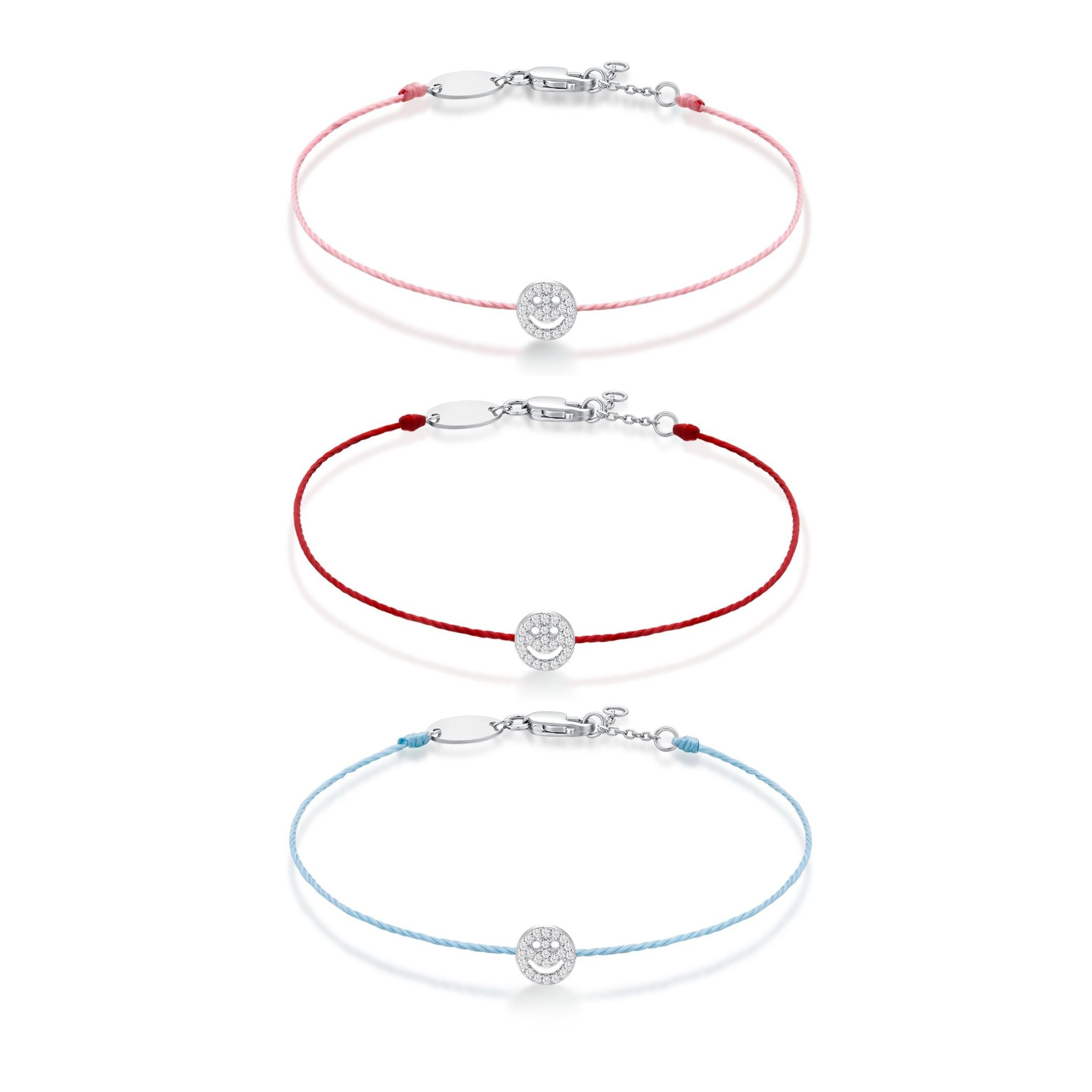 Set of 3 Bundle: Smiley Face Thread Bracelet - Eclat by Oui