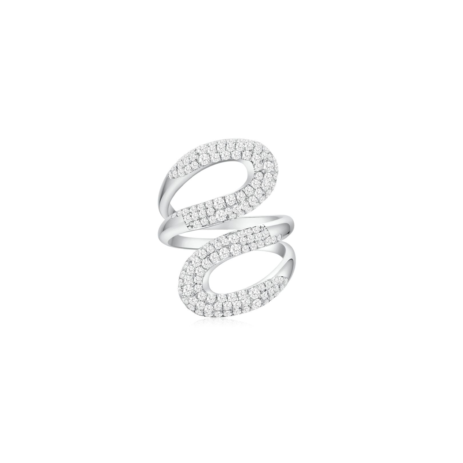 Swirl Ring White Gold (Front) - Eclat by Oui