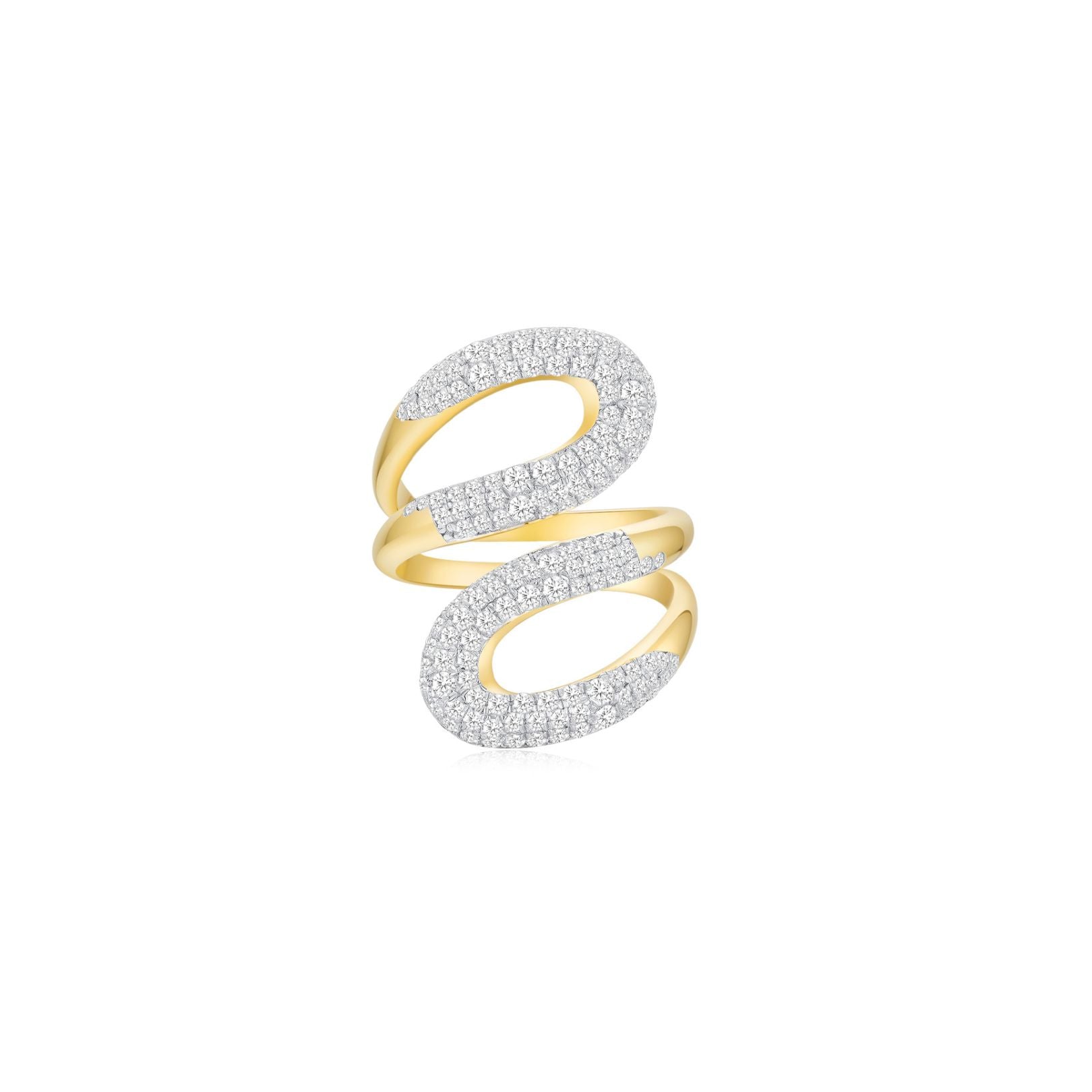 Swirl Ring Yellow Gold (Front) - Eclat by Oui