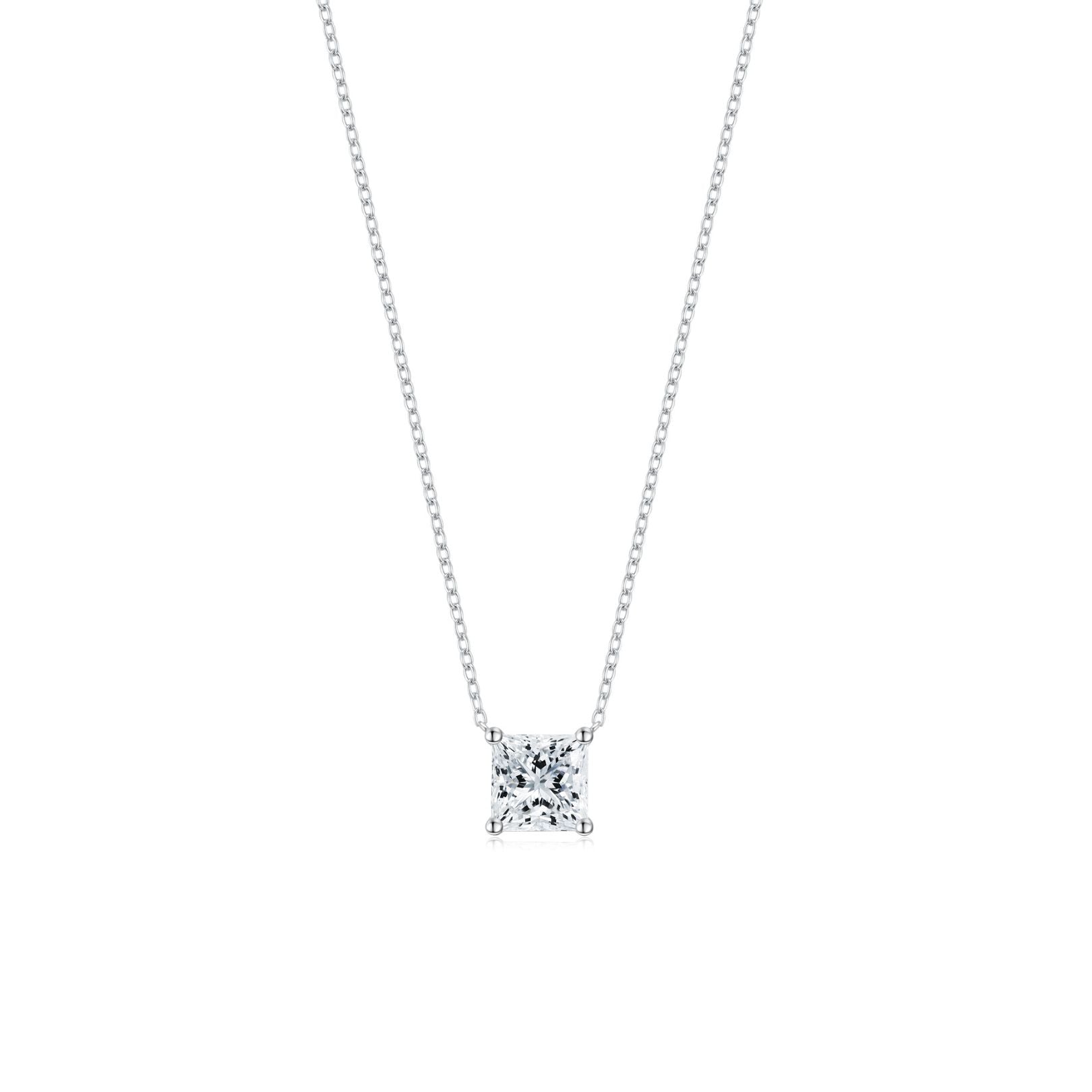 Tia Princess Solitaire Necklace (Front) - Eclat by Oui